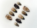 Jungle Safari Monkey Press On Nails 3D Flower & Leopard Print Nail Art Exotic Animal Nail Set Handmade Safari Nails OB1116K - Image 2