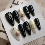 Baroque Noir Reusable Press On Nails
