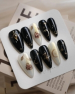 Baroque Noir Reusable Press On Nails