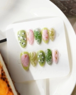 Berry Matcha Reusable Press On Nails - Image 3