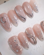 Starlight Rain Reusable Press On Nails