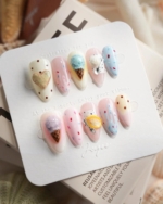 Cream Scoop Reusable Press On Nails - Image 3