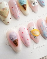 Cream Scoop Reusable Press On Nails