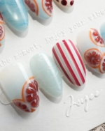 Pink Grapefruit Reusable Press On Nails - Image 2