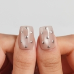 Silver Bead Reusable Press On Nails